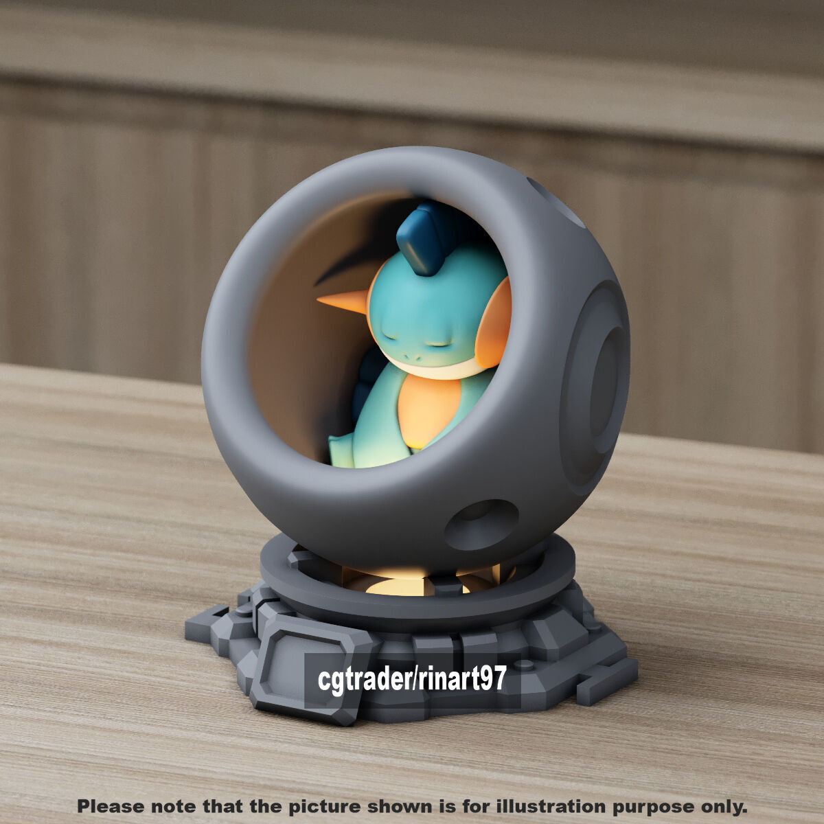 Marshtomp in healing machine pods from pokemon 3D print model_9