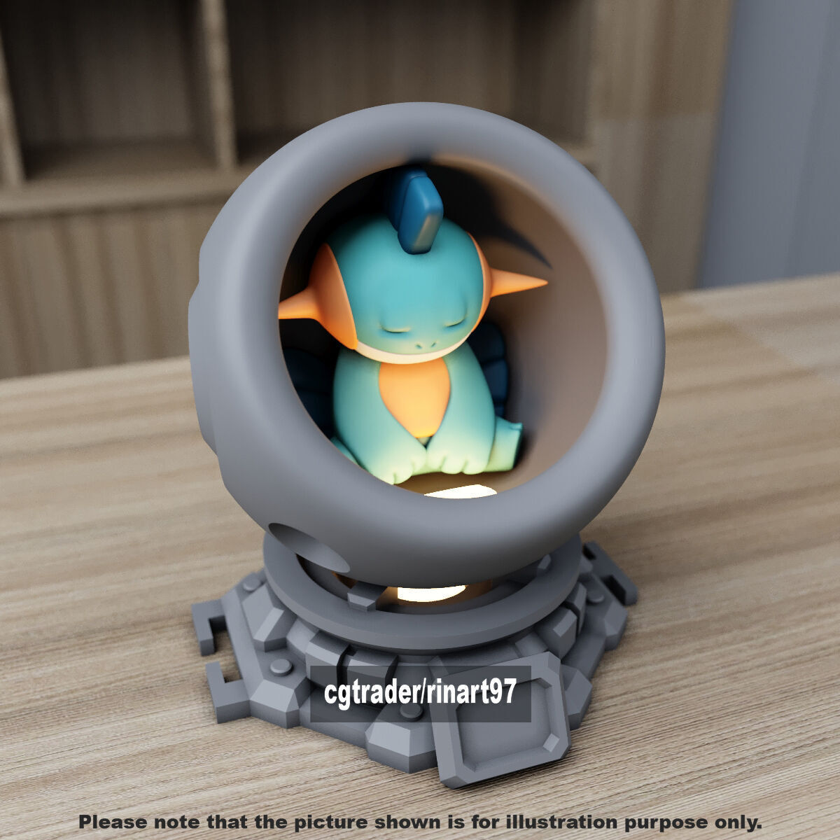 Marshtomp in healing machine pods from pokemon 3D print model_1