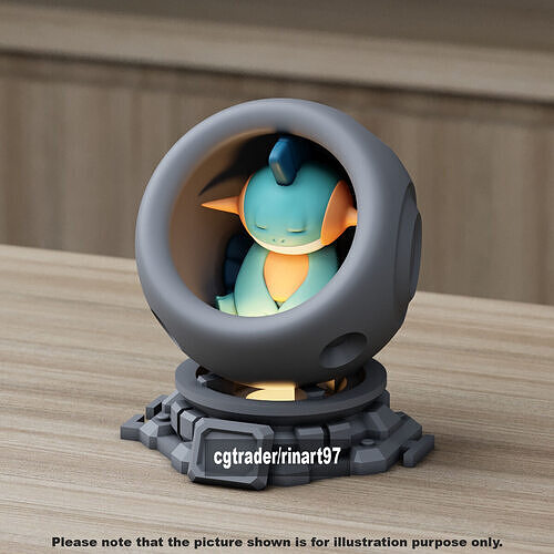 Marshtomp in healing machine pods from pokemon 3D print model