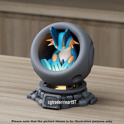 Swampert in healing machine pods from pokemon 3D print model