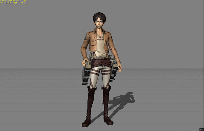 Eren Attack On Titan Low-poly 3D model