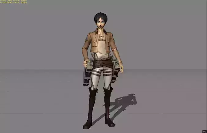 Eren Attack On Titan Low-poly 3D model