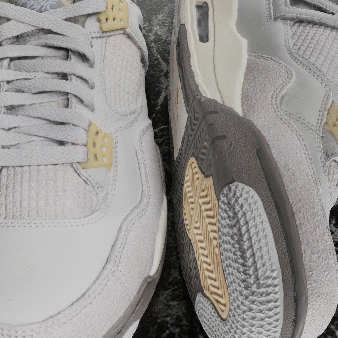 AIR JORDAN 4 CRAFT PHOTON DUST 3D SHOES Low-poly 3D model_13