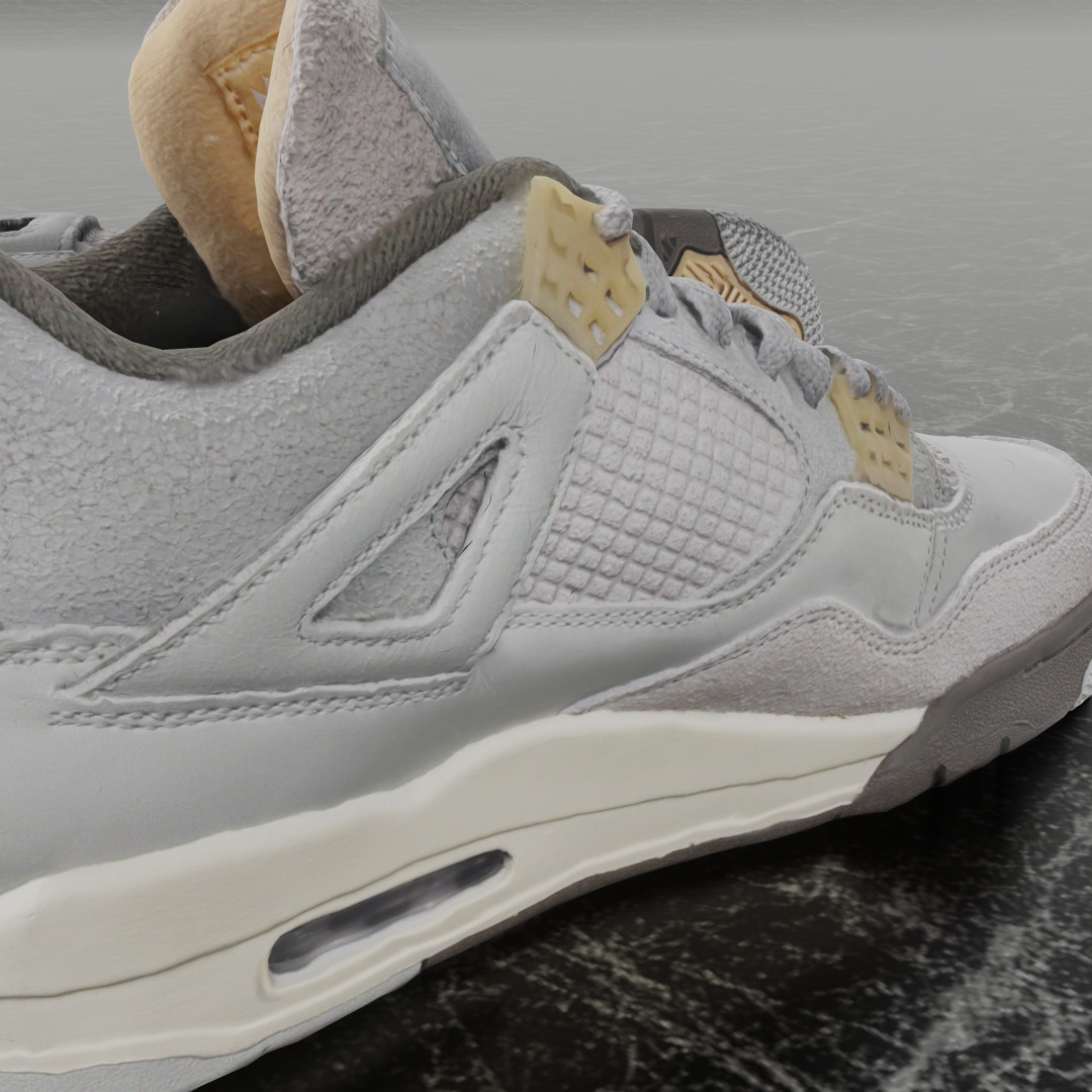 AIR JORDAN 4 CRAFT PHOTON DUST 3D SHOES Low-poly 3D model_12