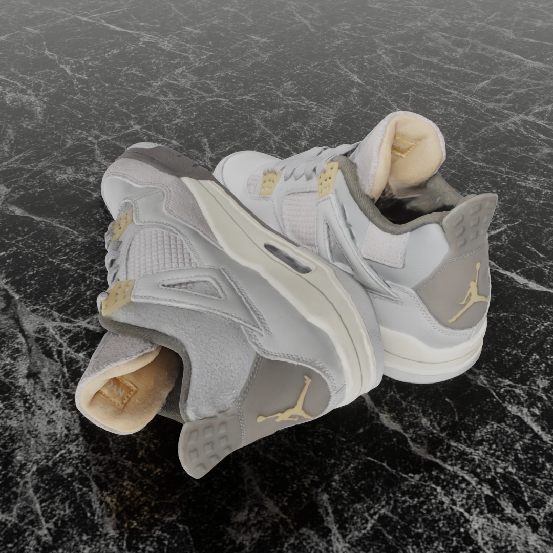 AIR JORDAN 4 CRAFT PHOTON DUST 3D SHOES Low-poly 3D model_6