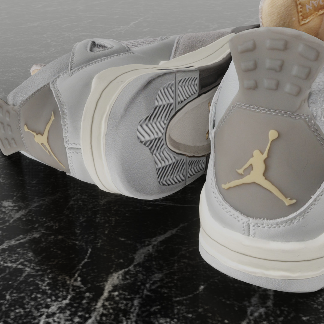 AIR JORDAN 4 CRAFT PHOTON DUST 3D SHOES Low-poly 3D model_9