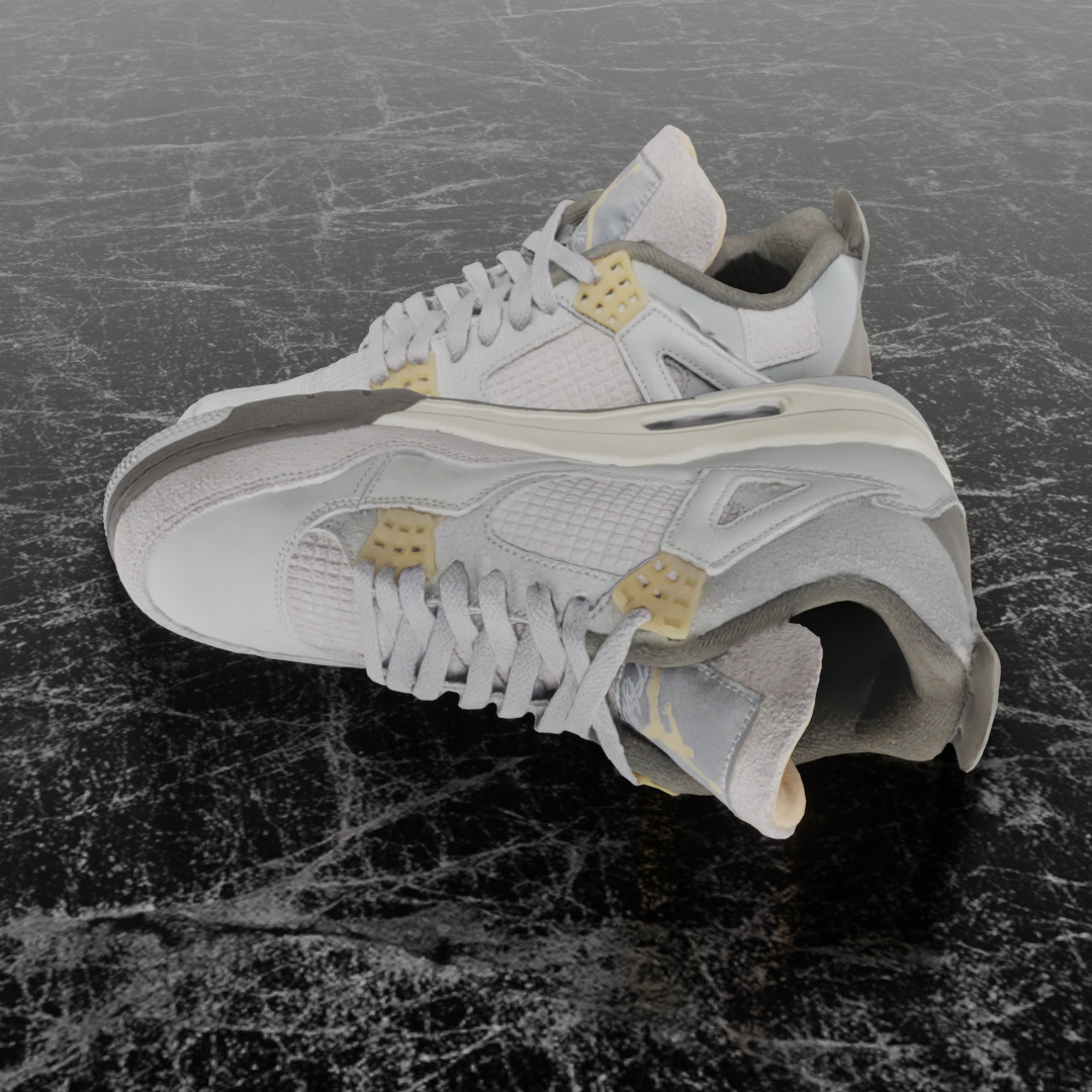 AIR JORDAN 4 CRAFT PHOTON DUST 3D SHOES Low-poly 3D model_7