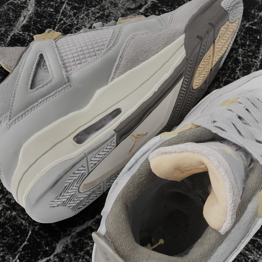 AIR JORDAN 4 CRAFT PHOTON DUST 3D SHOES Low-poly 3D model_10
