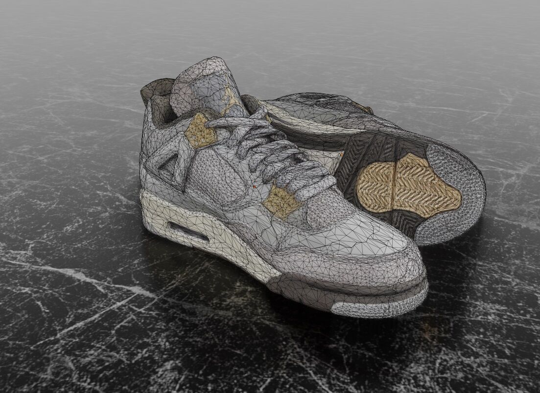 AIR JORDAN 4 CRAFT PHOTON DUST 3D SHOES Low-poly 3D model_14