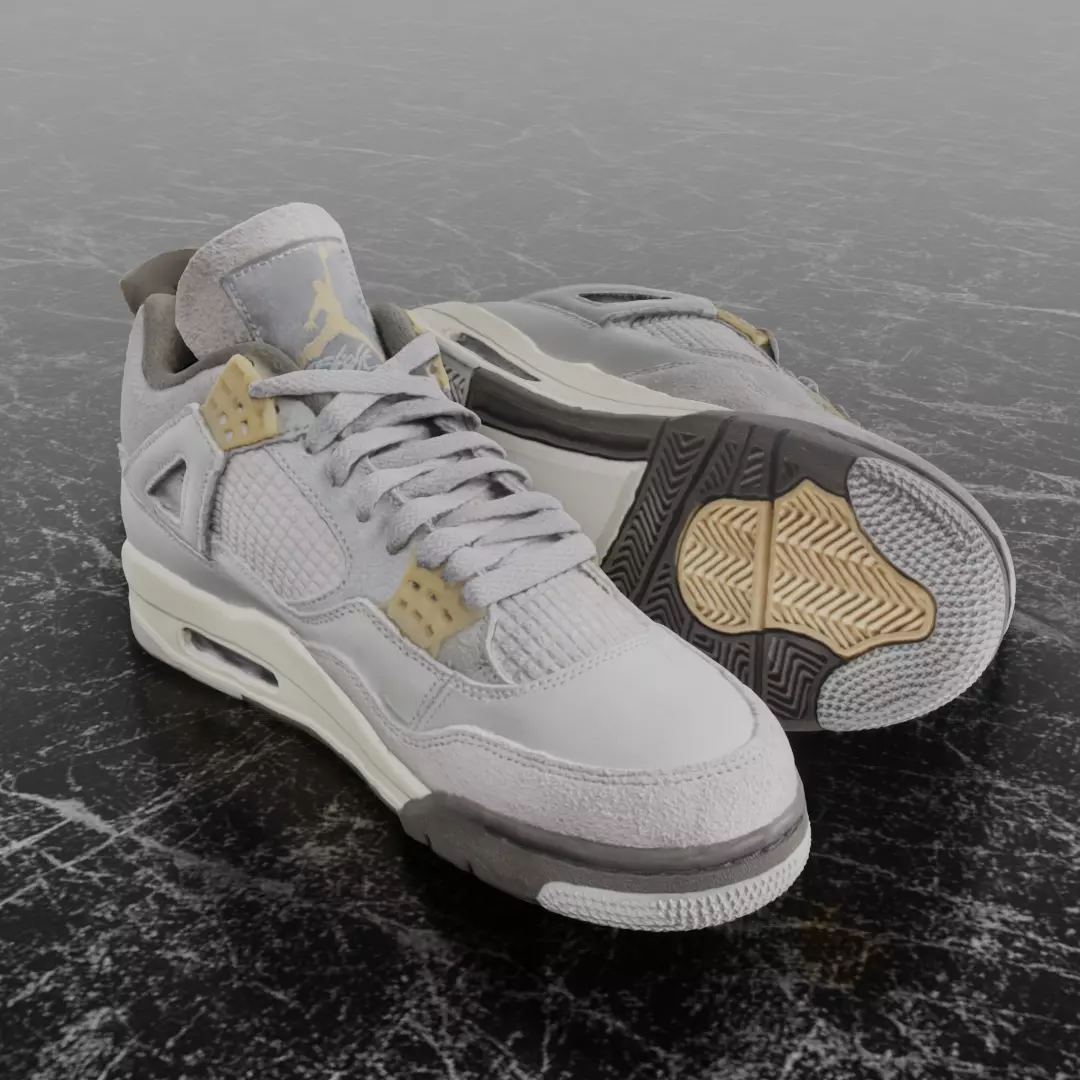 AIR JORDAN 4 CRAFT PHOTON DUST 3D SHOES Low-poly 3D model_0