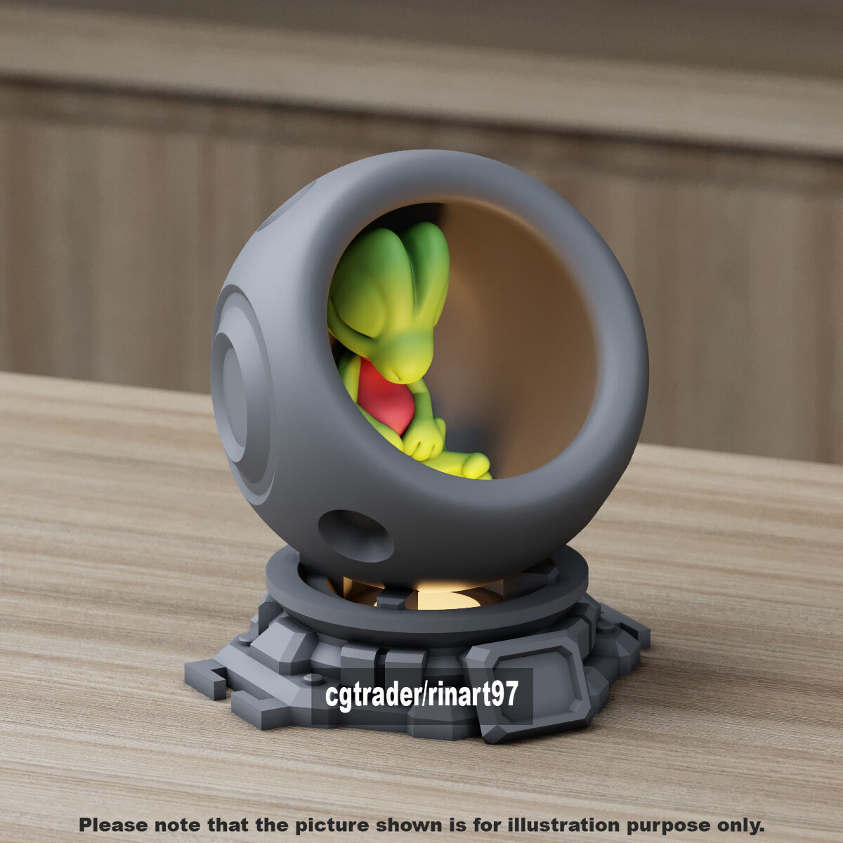 Treecko in healing machine pods from pokemon 3D print model_5