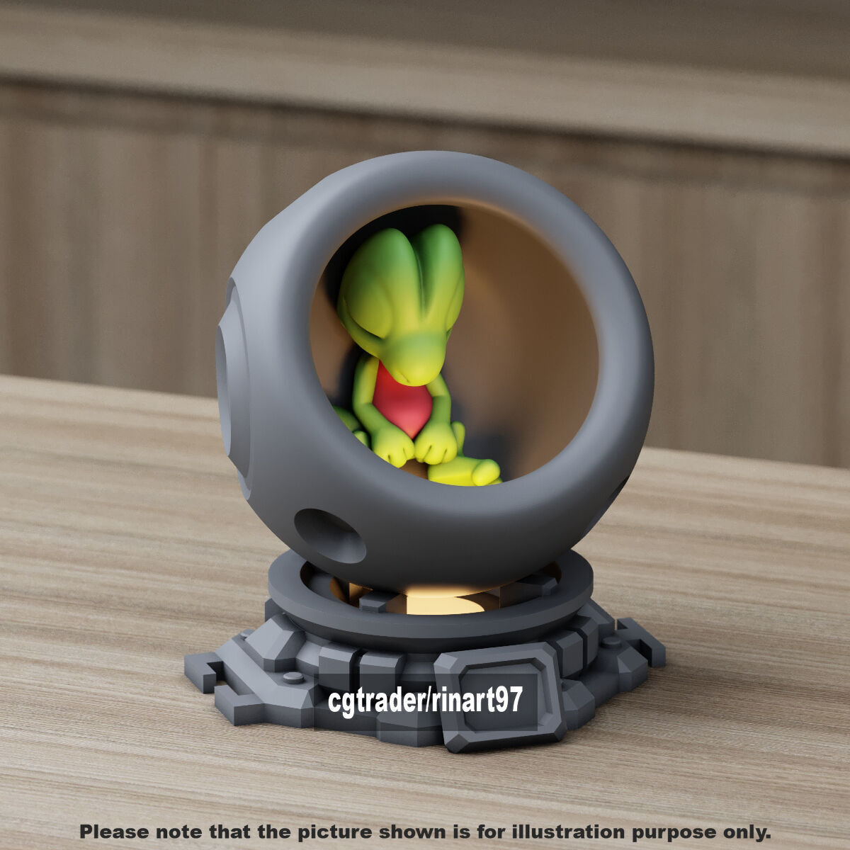 Treecko in healing machine pods from pokemon 3D print model_4
