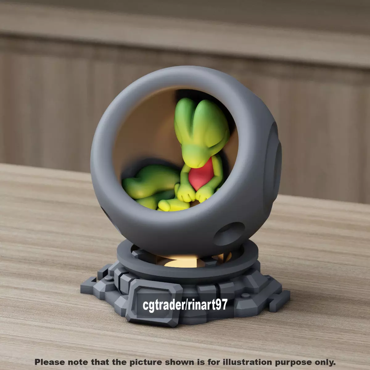Treecko in healing machine pods from pokemon 3D print model_0