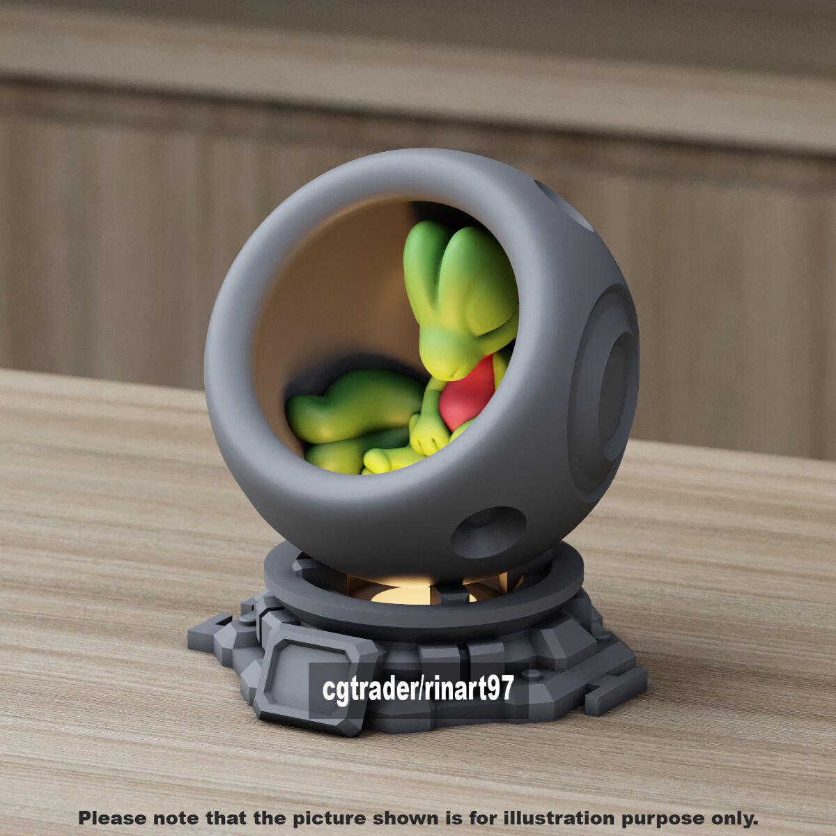Treecko in healing machine pods from pokemon 3D print model_6