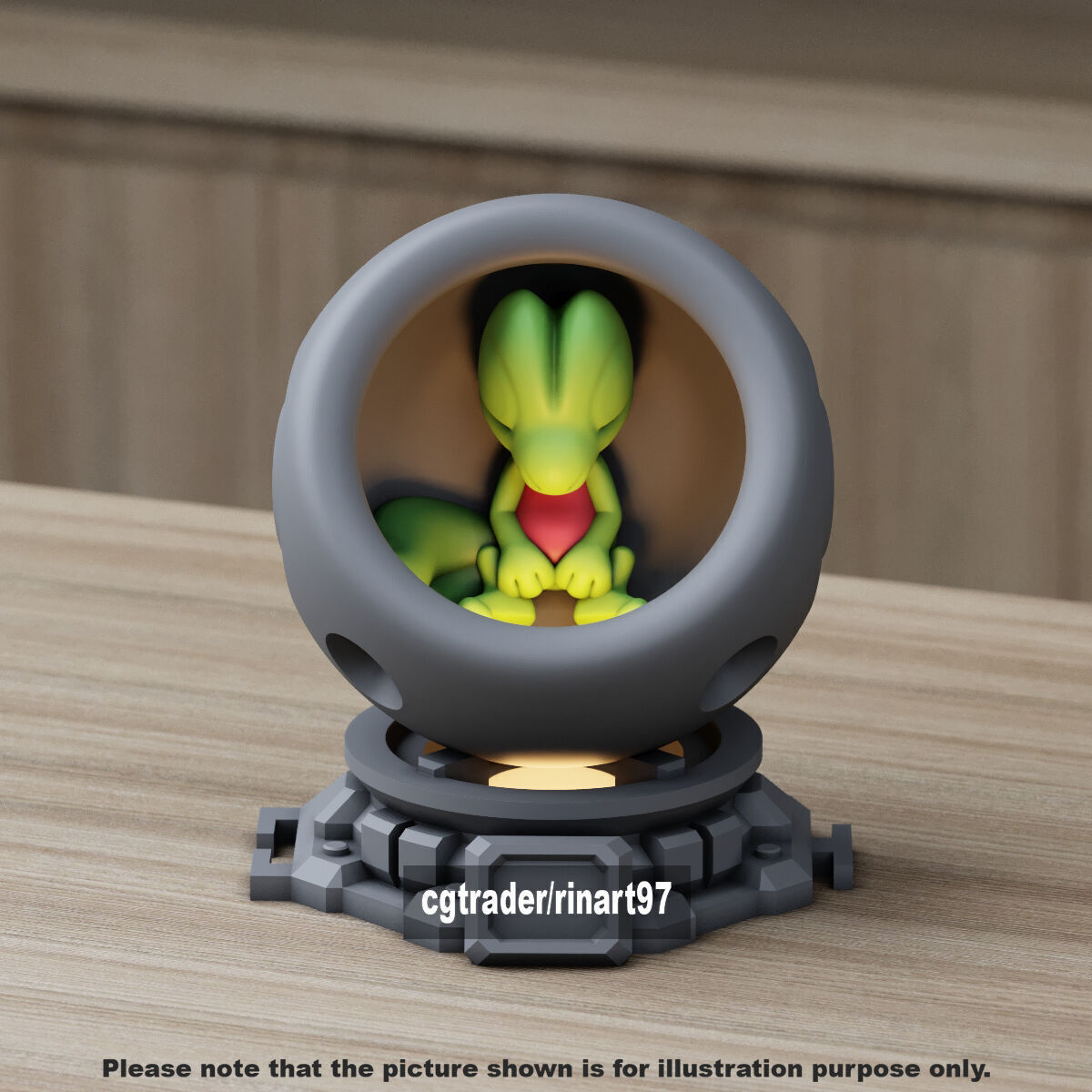 Treecko in healing machine pods from pokemon 3D print model_2