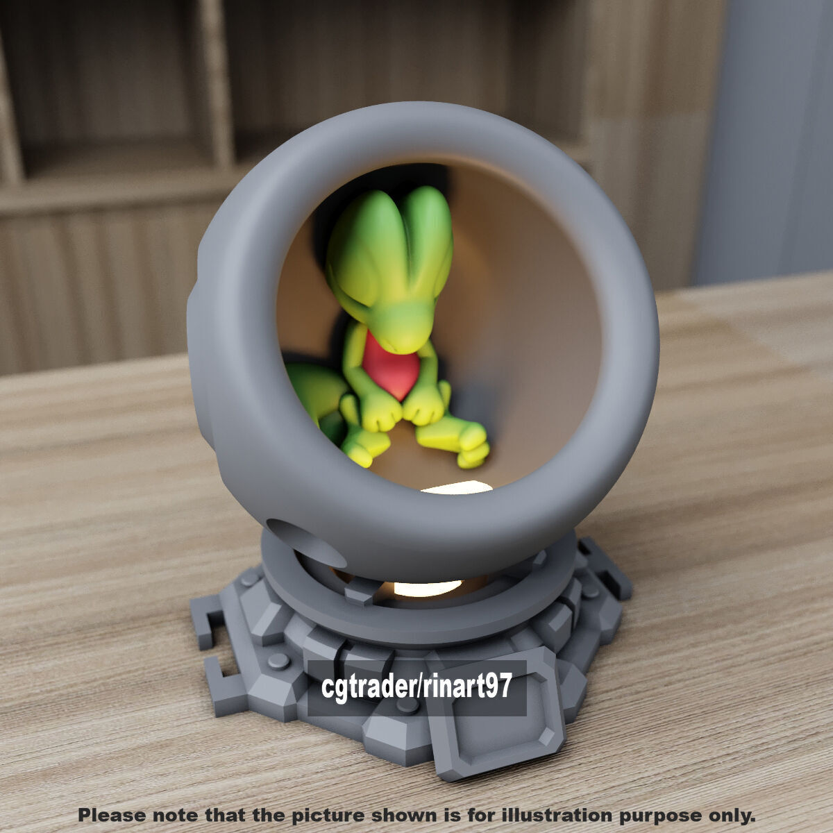 Treecko in healing machine pods from pokemon 3D print model_7