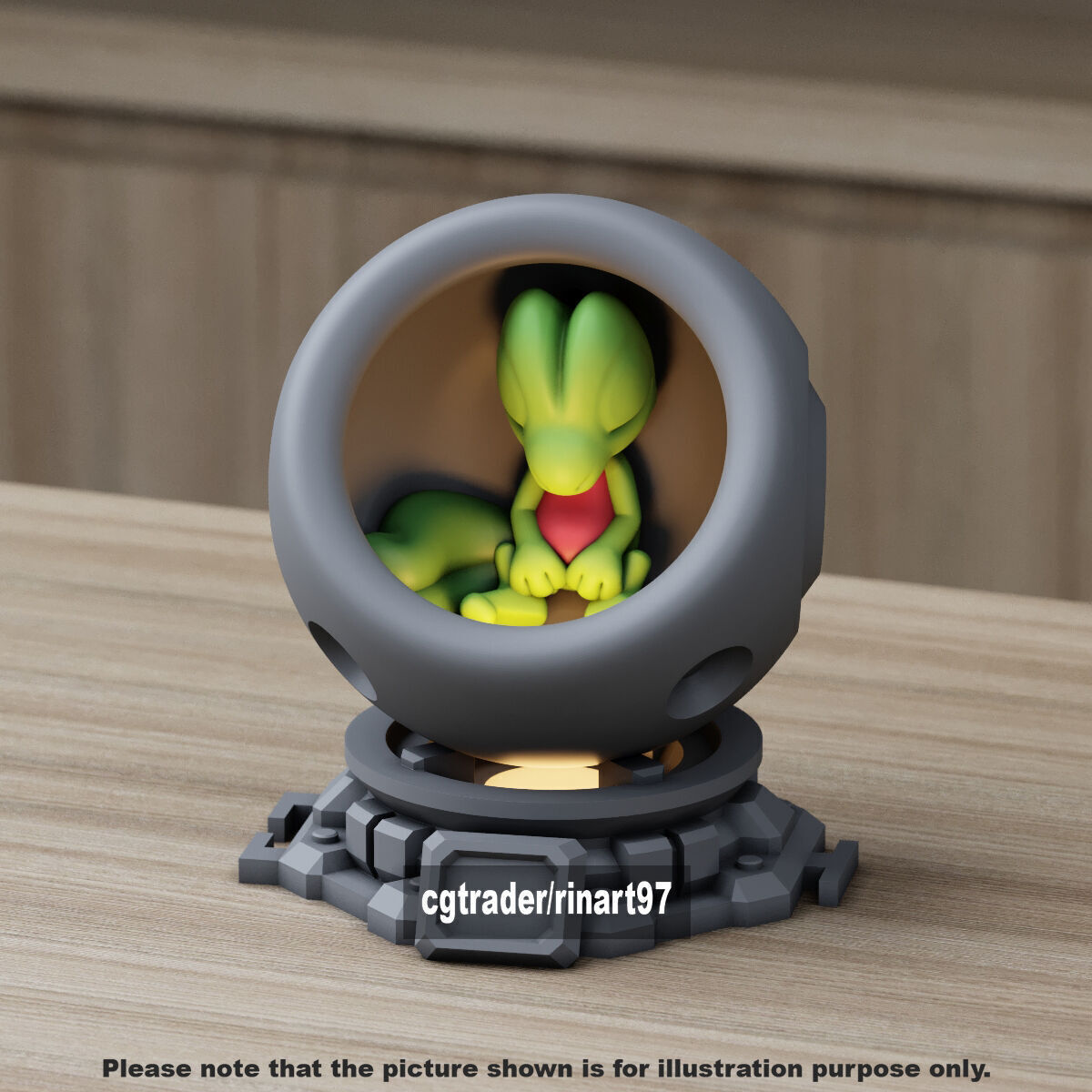 Treecko in healing machine pods from pokemon 3D print model_1