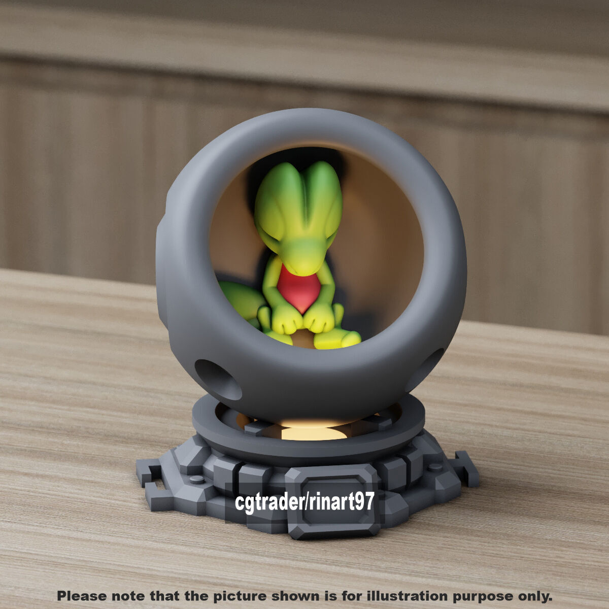 Treecko in healing machine pods from pokemon 3D print model_3
