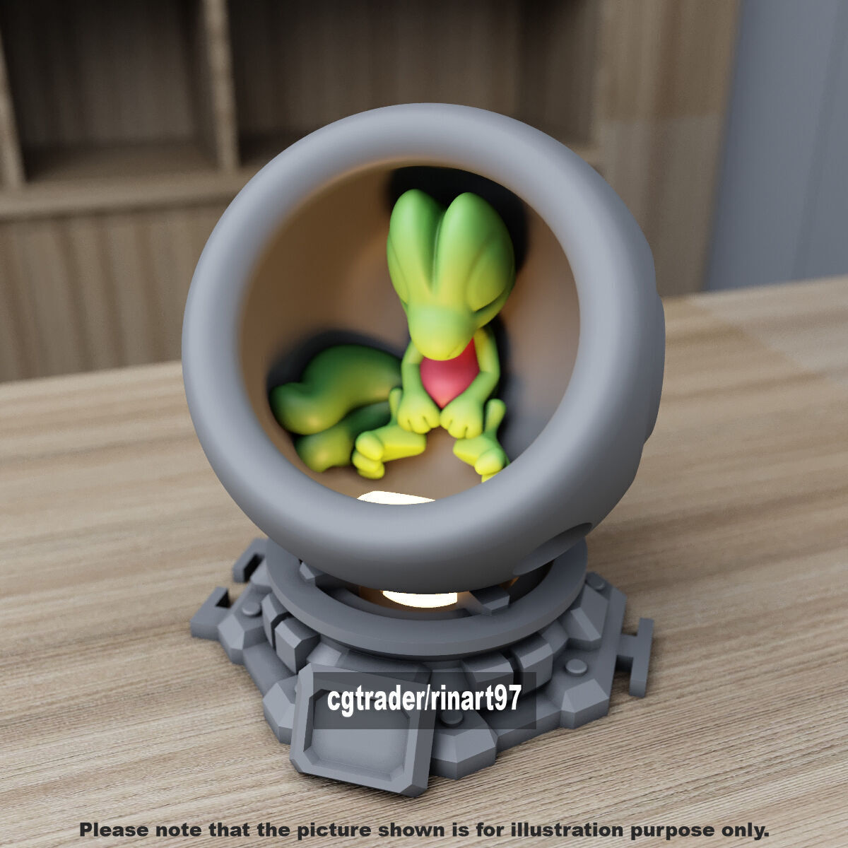 Treecko in healing machine pods from pokemon 3D print model_8