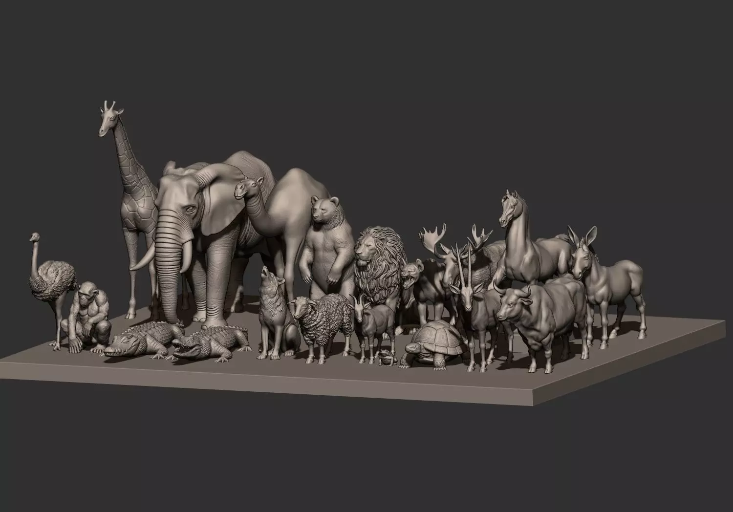 Animal Kingdom Wildlife set STL Files 3D Printable model 3D print model