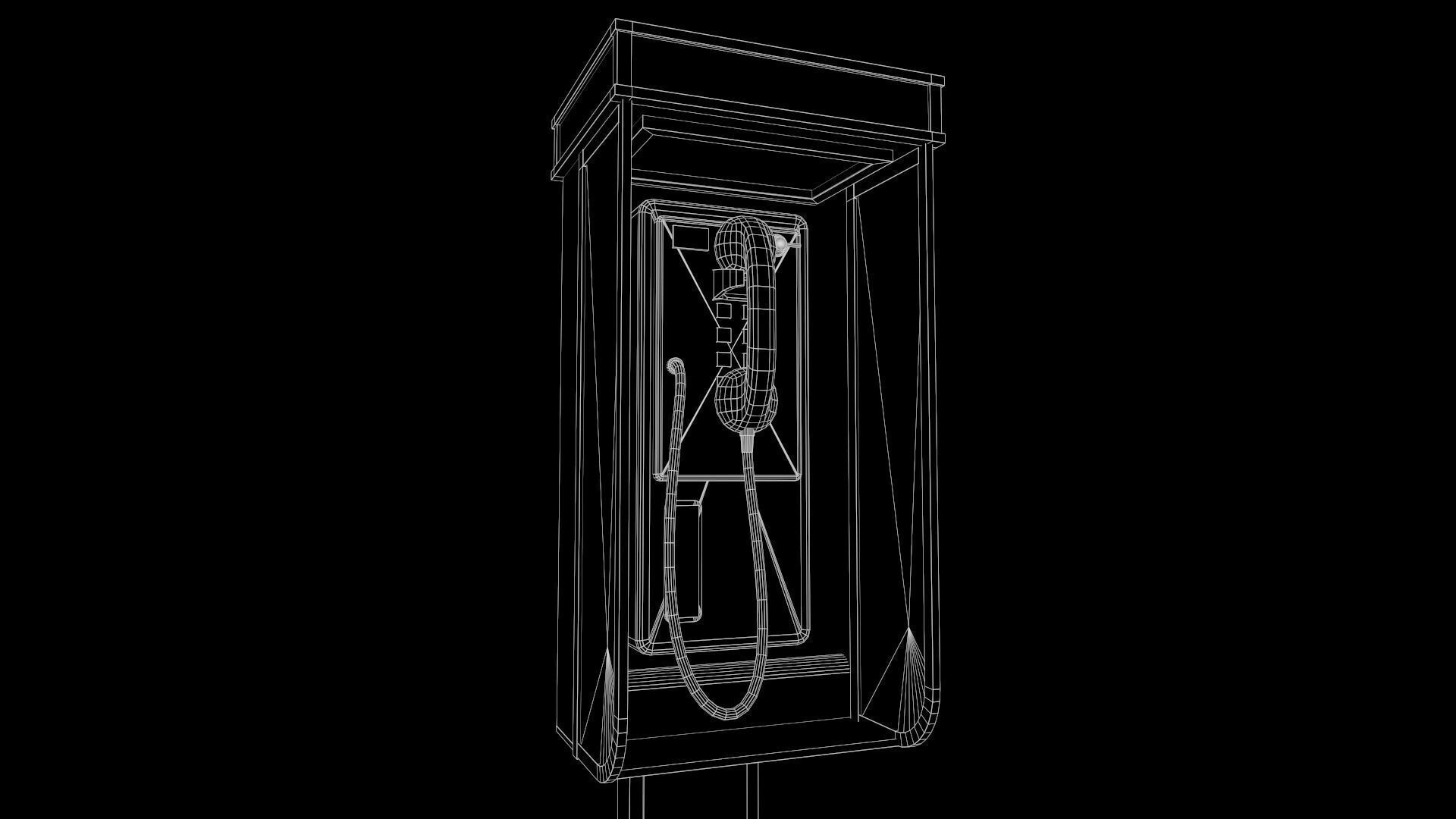 Payphone - Game Ready - Low Poly PBR 3D Model Low-poly 3D model_5