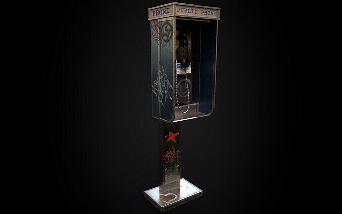 Payphone - Game Ready - Low Poly PBR 3D Model Low-poly 3D model