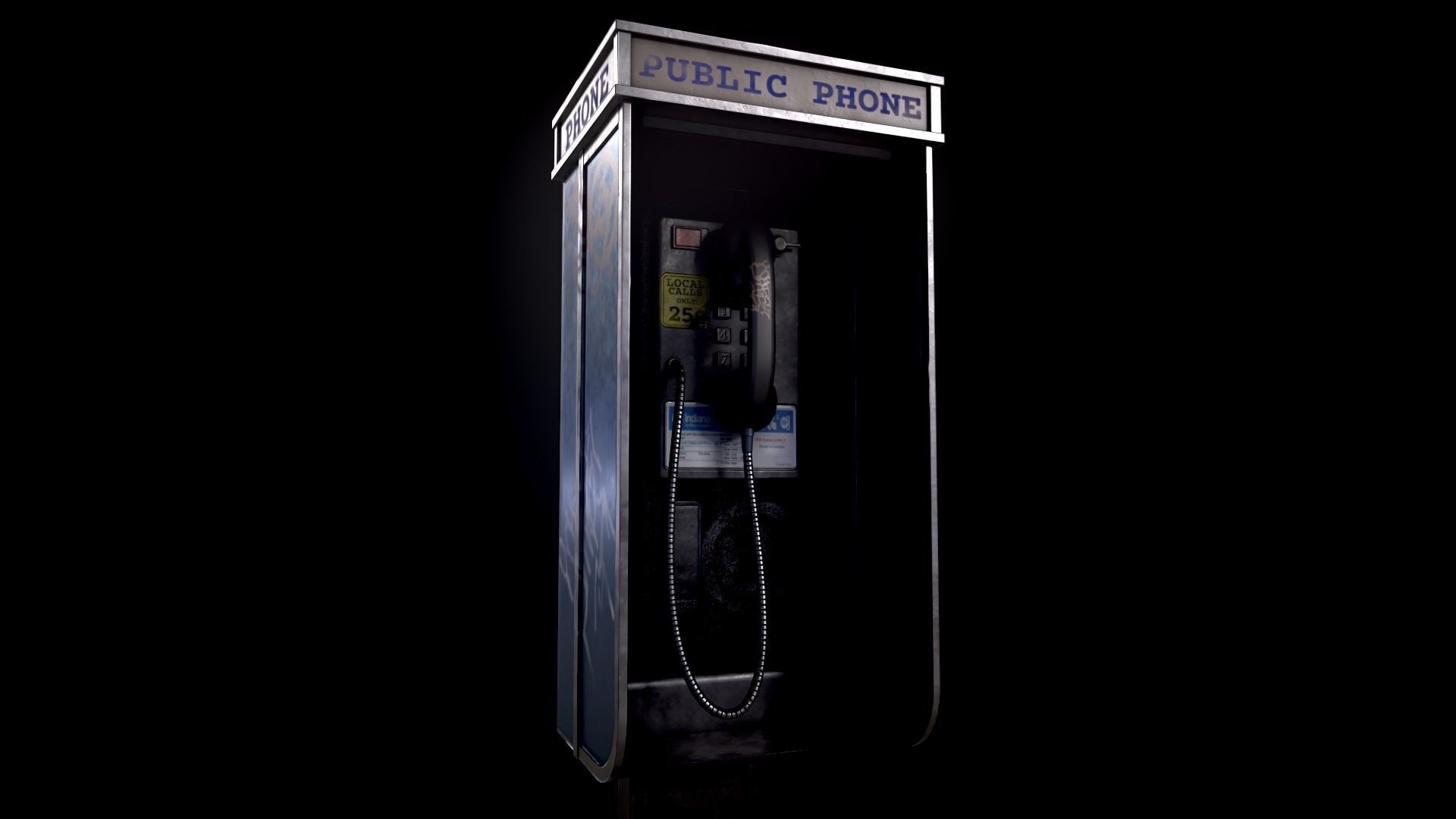 Payphone - Game Ready - Low Poly PBR 3D Model Low-poly 3D model_4