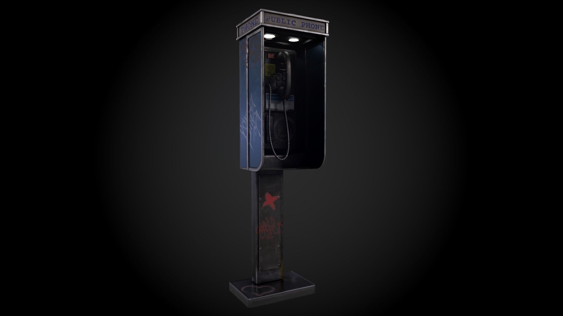 Payphone - Game Ready - Low Poly PBR 3D Model Low-poly 3D model_8