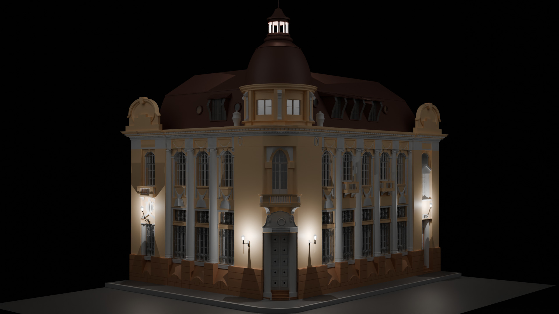 Historic Building 3D Model  Classic Architecture Asset 3D print model_2