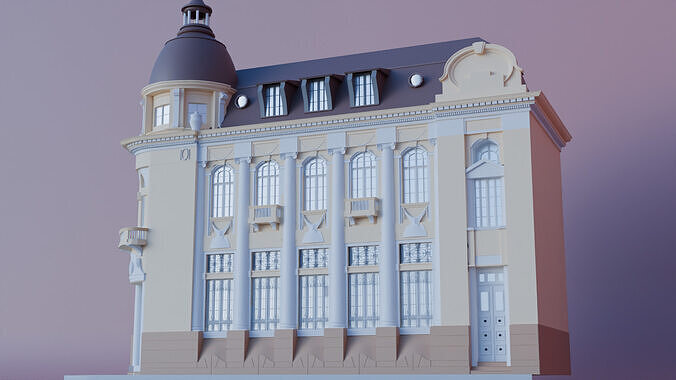 Historic Building 3D Model  Classic Architecture Asset 3D print model
