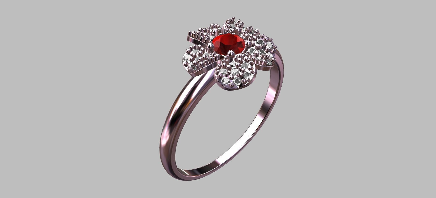 Flower Ring 3D print model_7