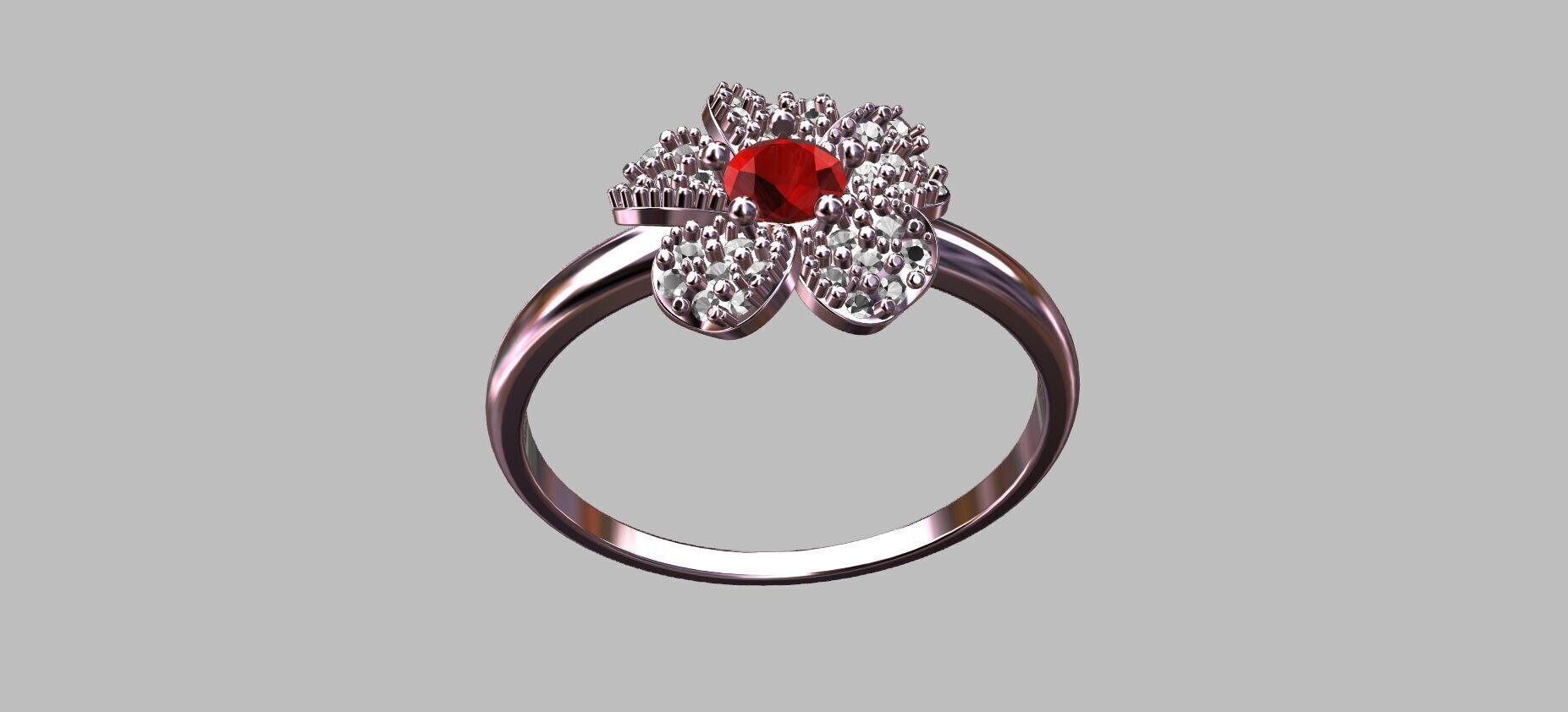 Flower Ring 3D print model_9