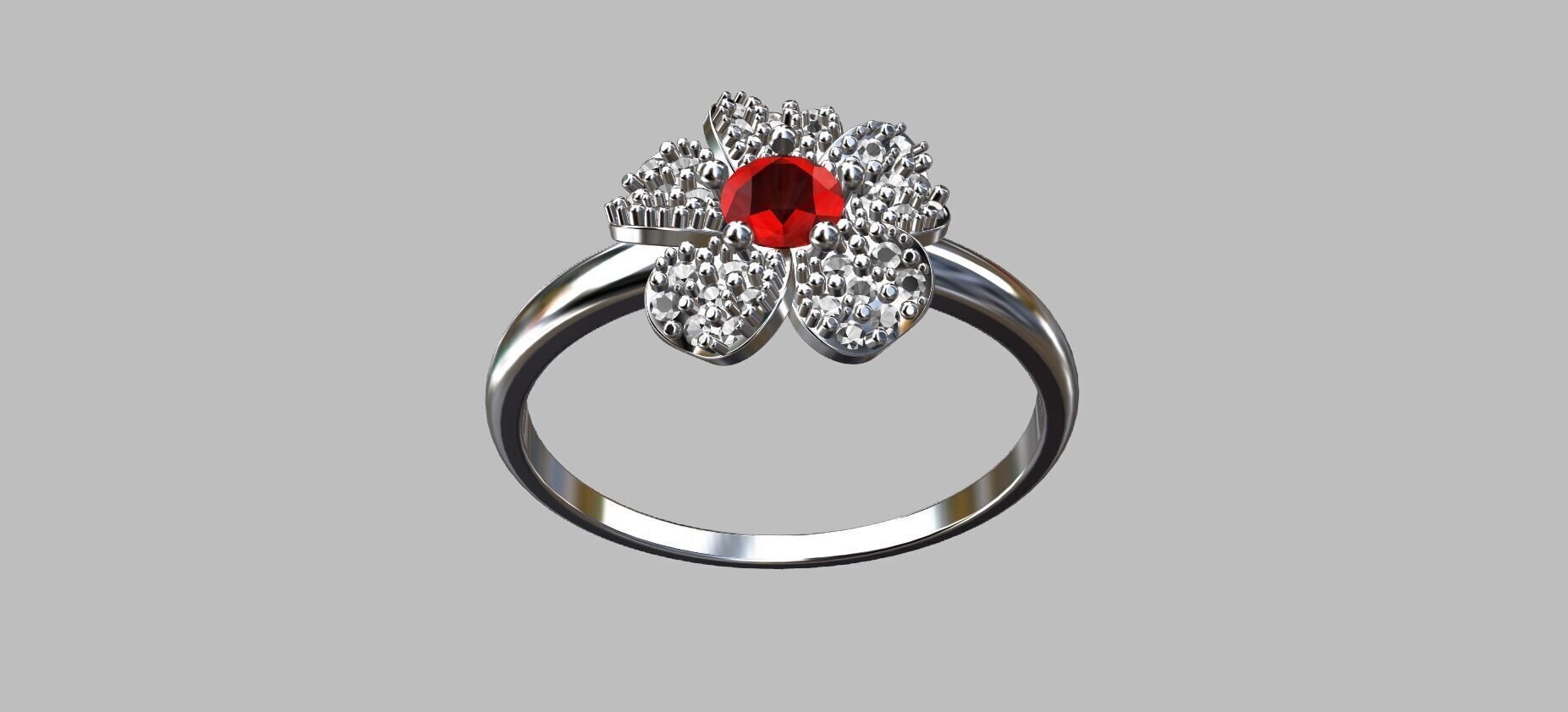 Flower Ring 3D print model_6