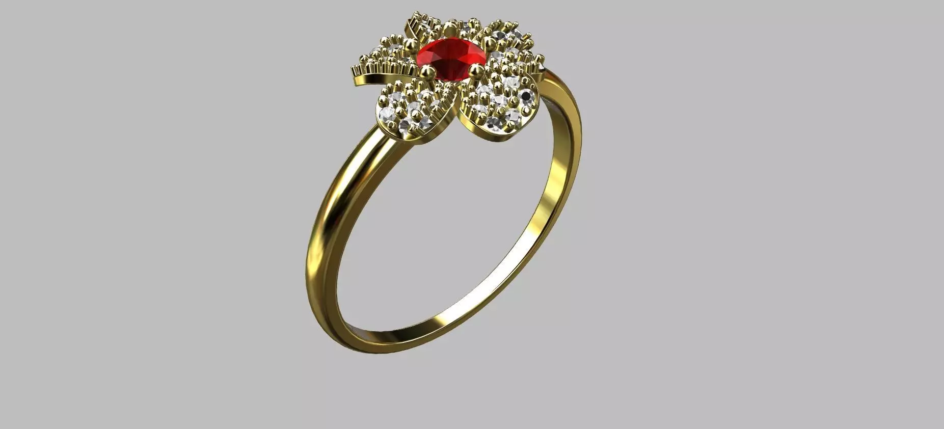Flower Ring 3D print model_0