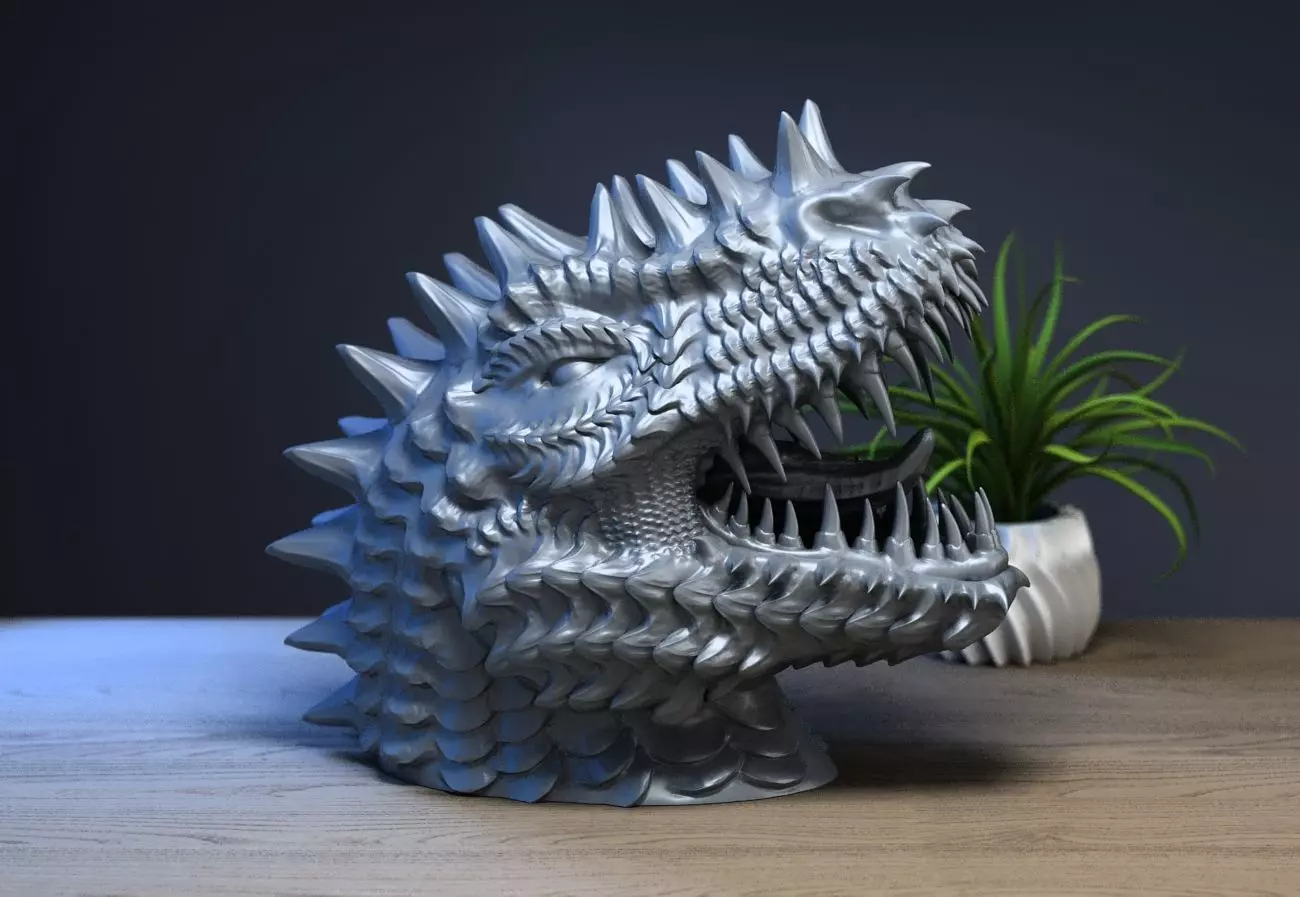 Dinosaure Headphone Stand Cyborg Headset Stand Perfect Gamer  3D print model_0