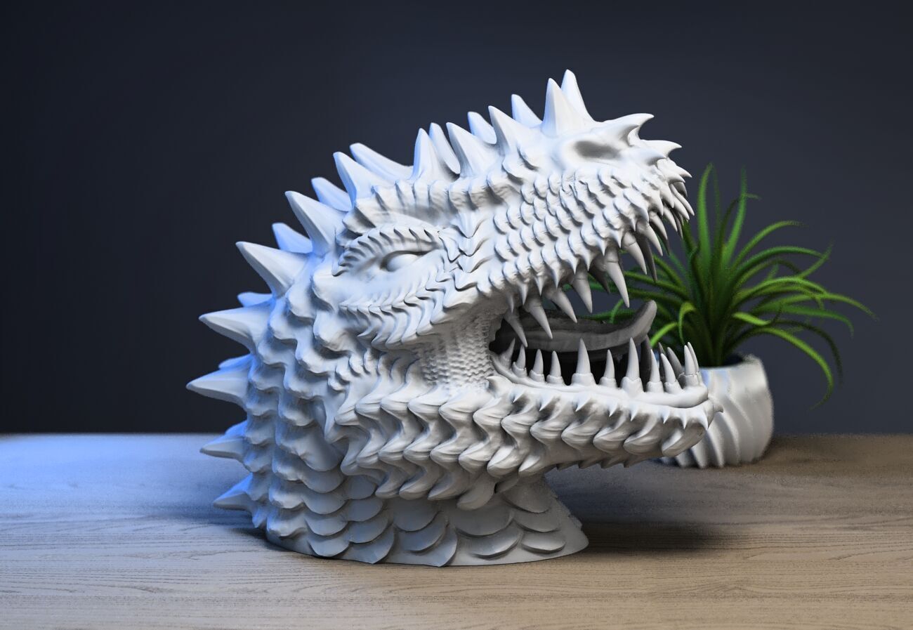 Dinosaure Headphone Stand Cyborg Headset Stand Perfect Gamer  3D print model_2