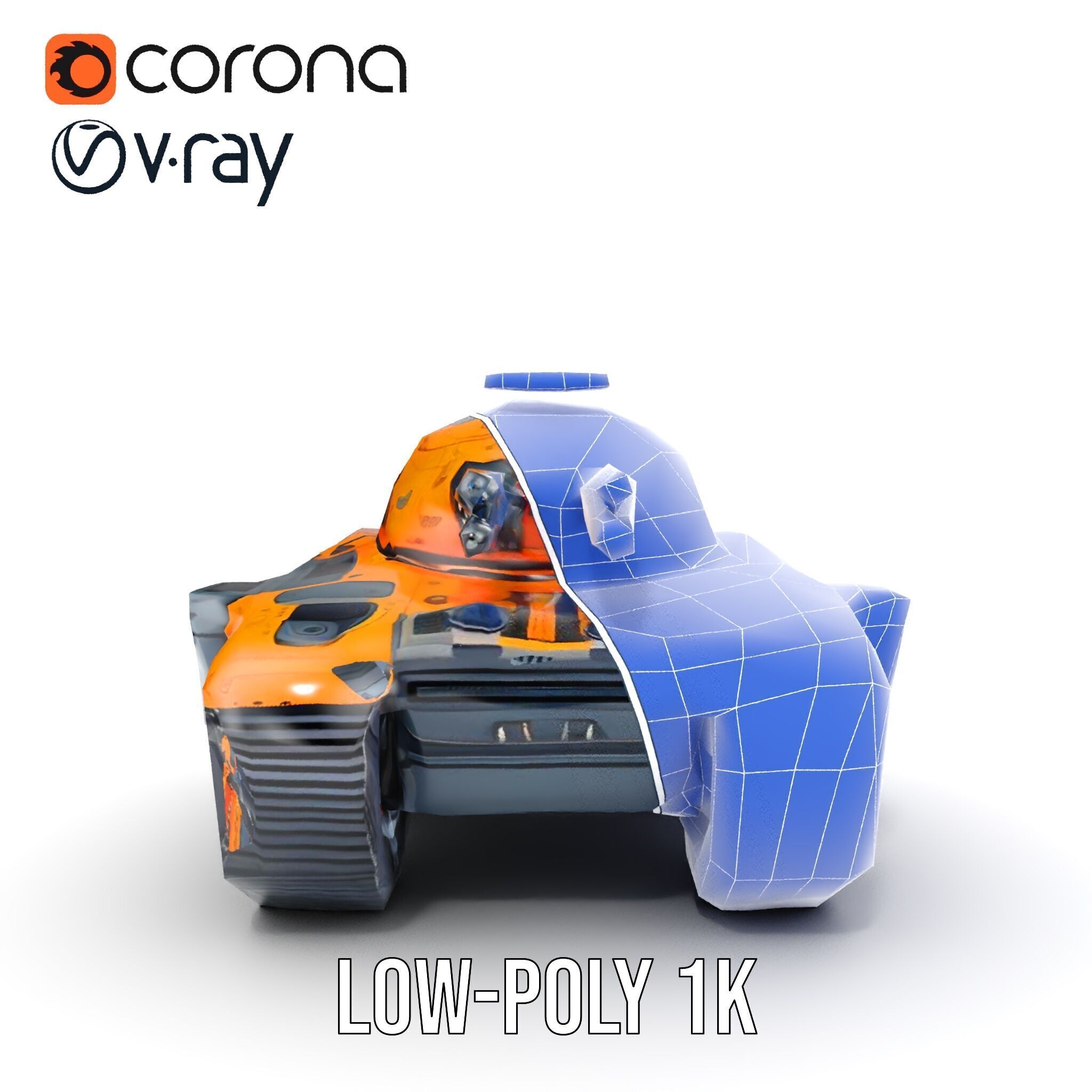 SciFi Recon Drone Model Pack Low-poly 3D model_24