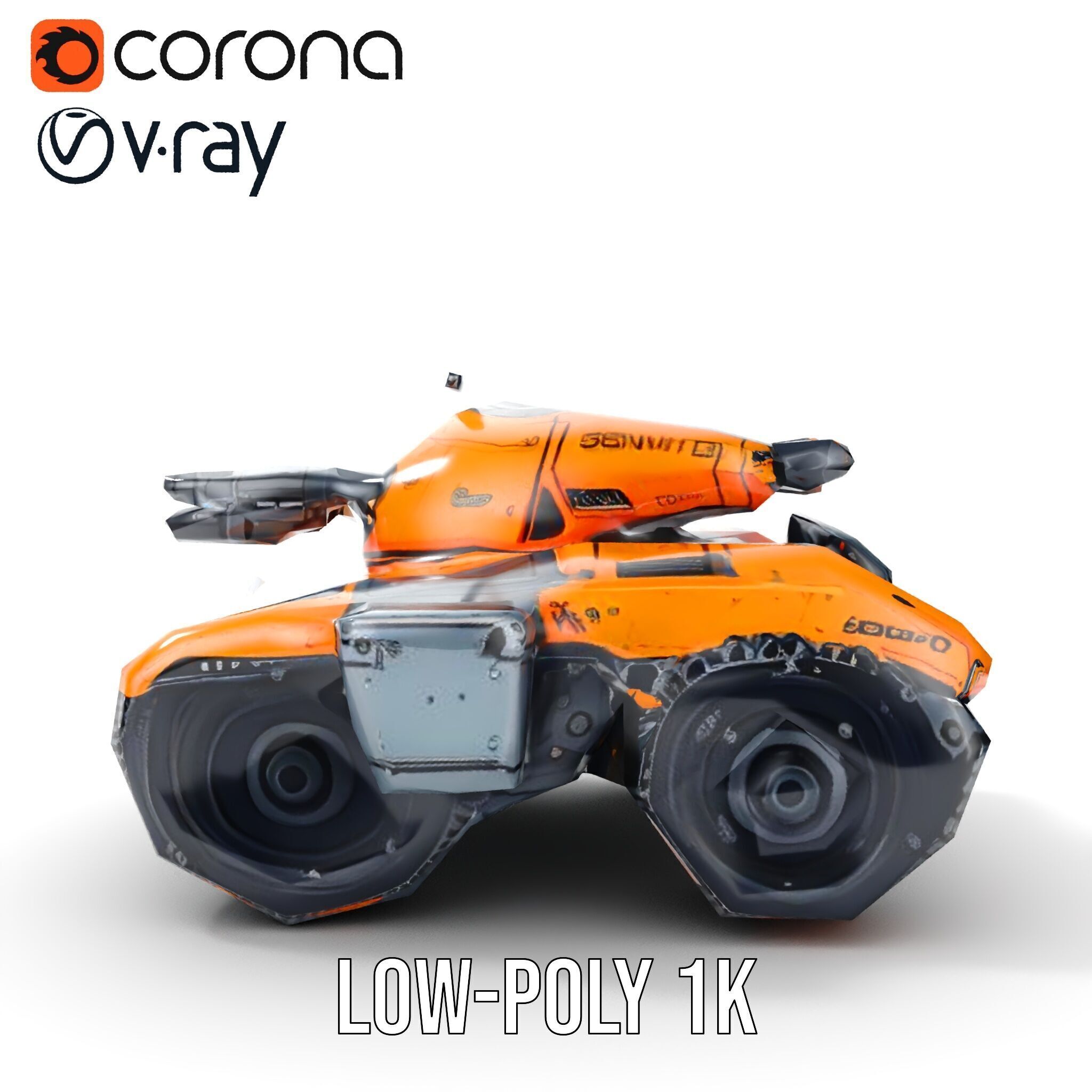 SciFi Recon Drone Model Pack Low-poly 3D model_14