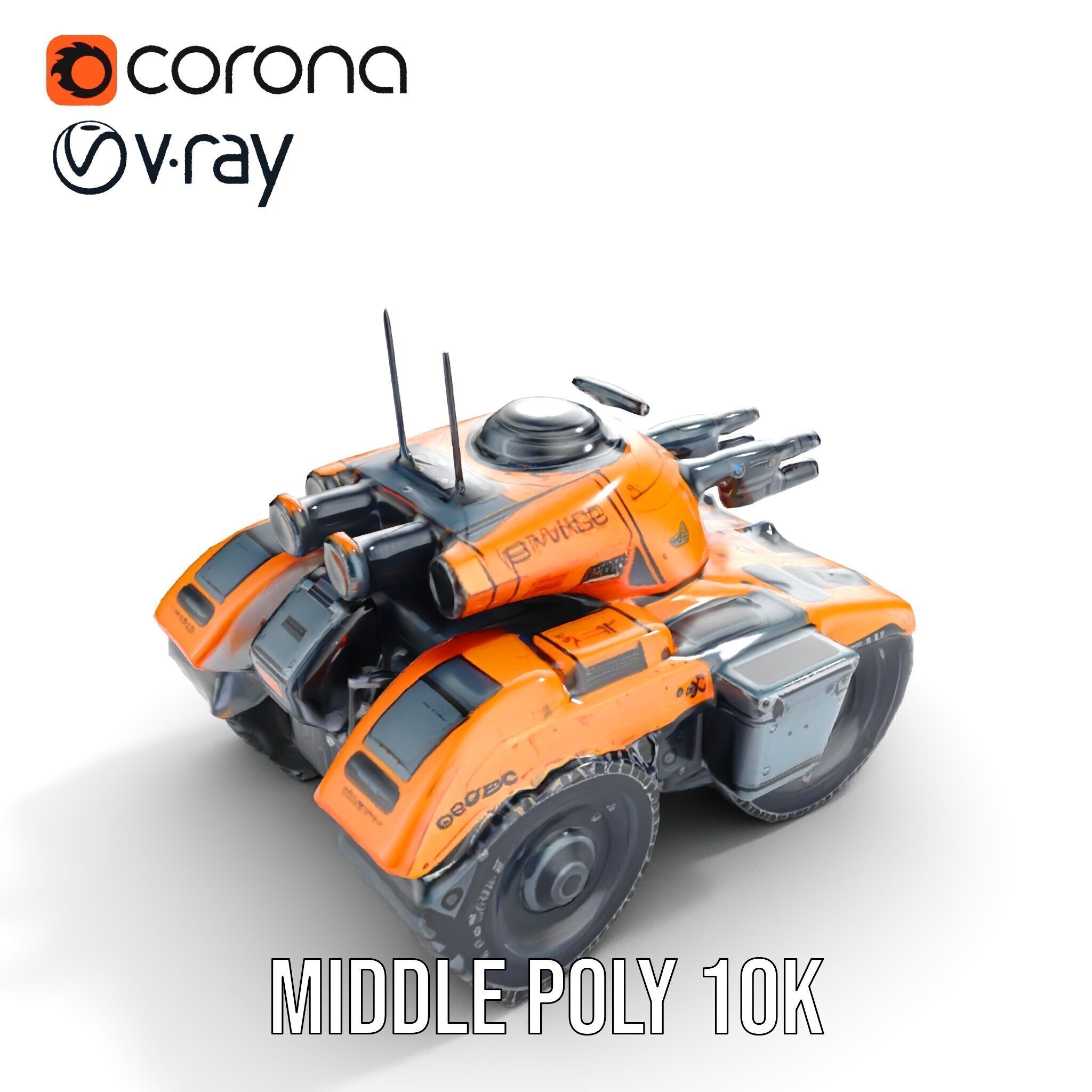 SciFi Recon Drone Model Pack Low-poly 3D model_13