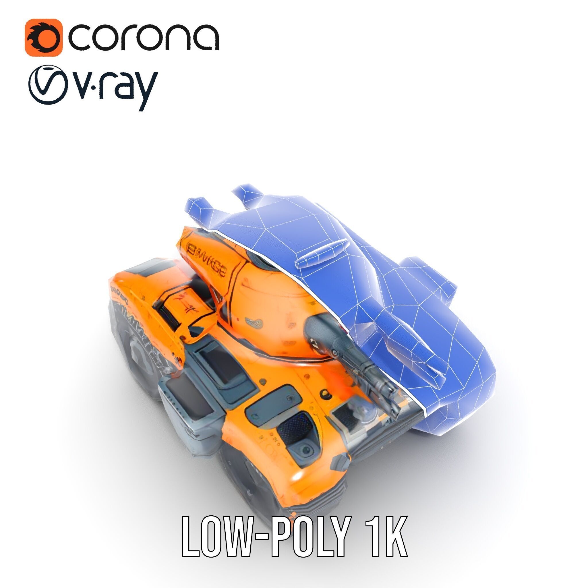 SciFi Recon Drone Model Pack Low-poly 3D model_27