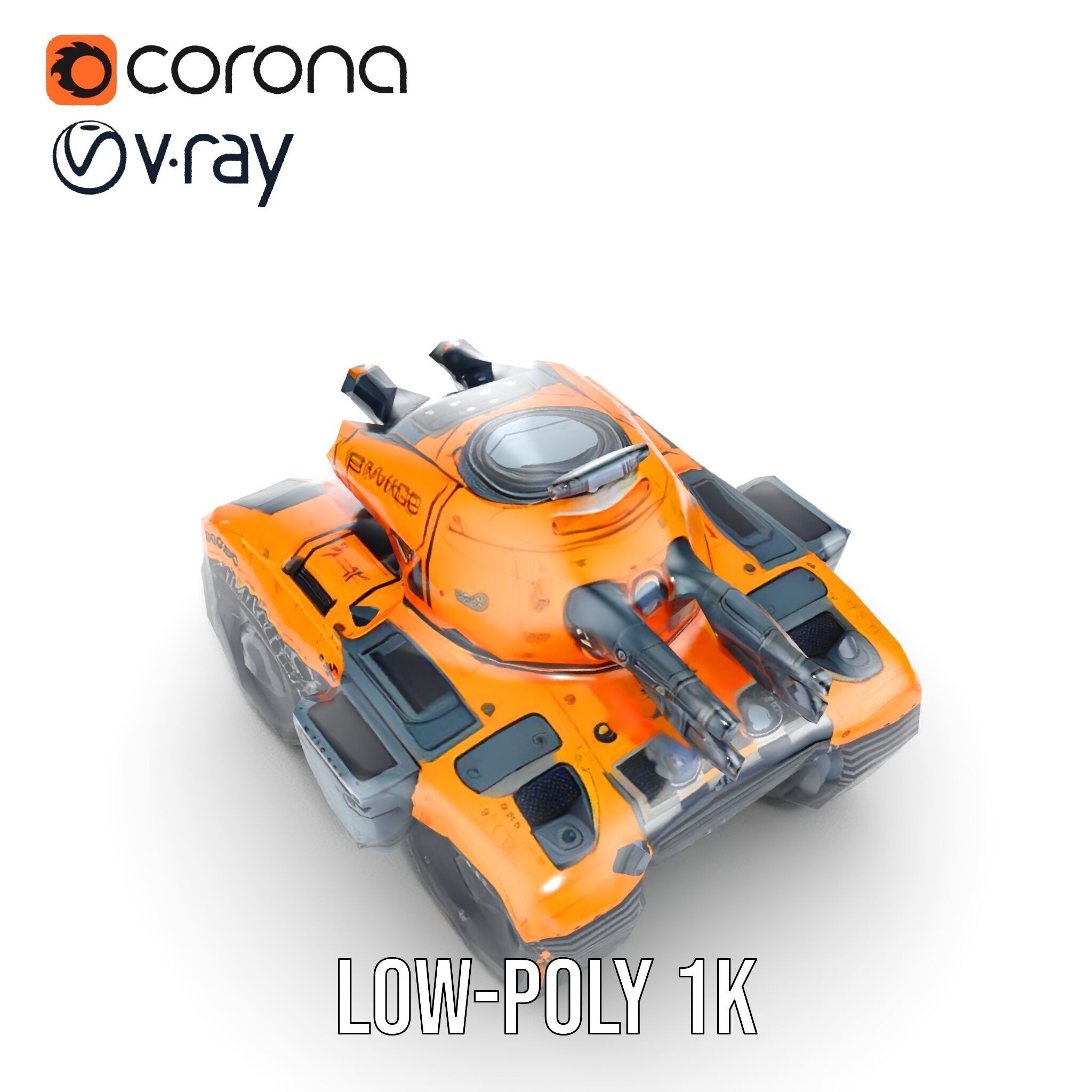 SciFi Recon Drone Model Pack Low-poly 3D model_11