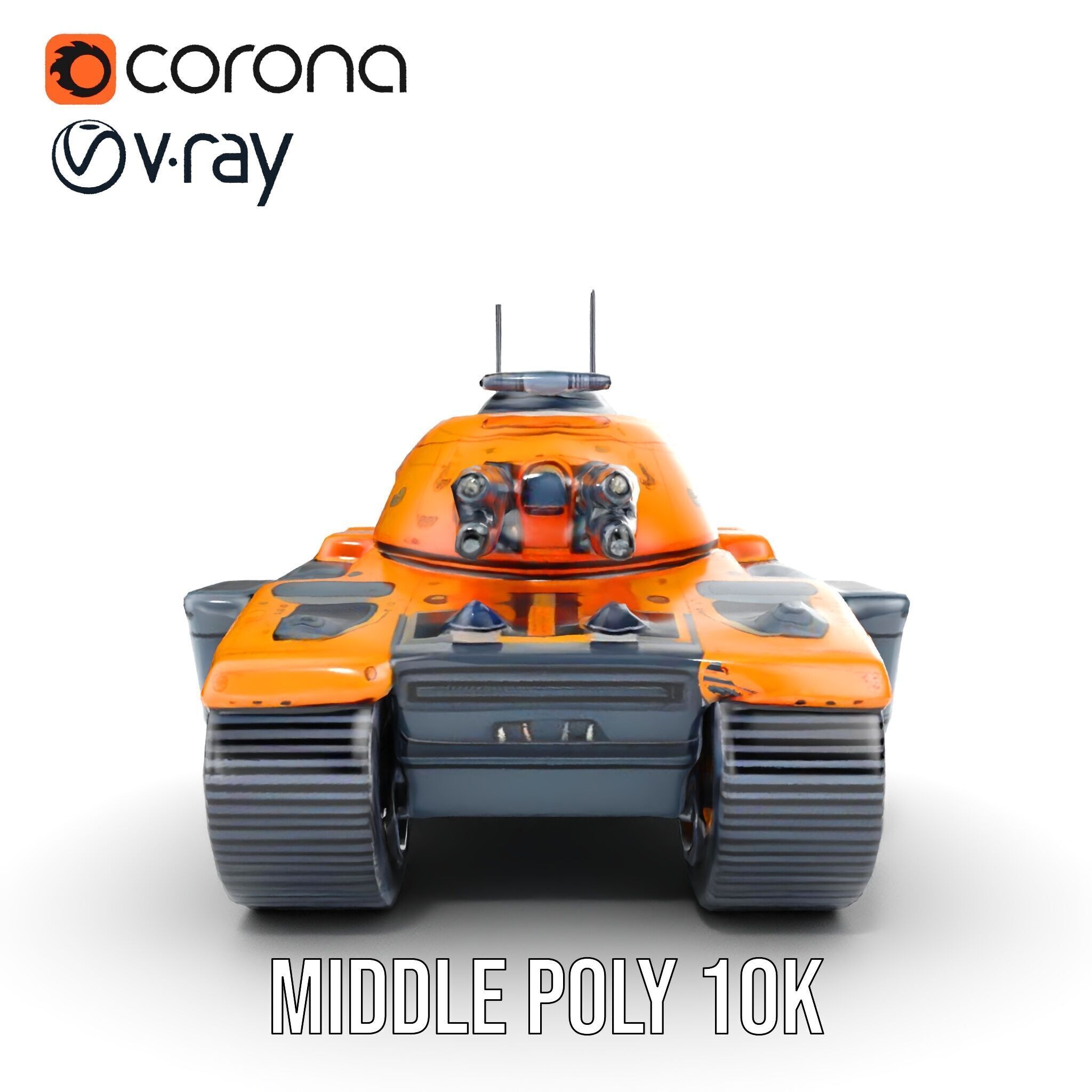 SciFi Recon Drone Model Pack Low-poly 3D model_10