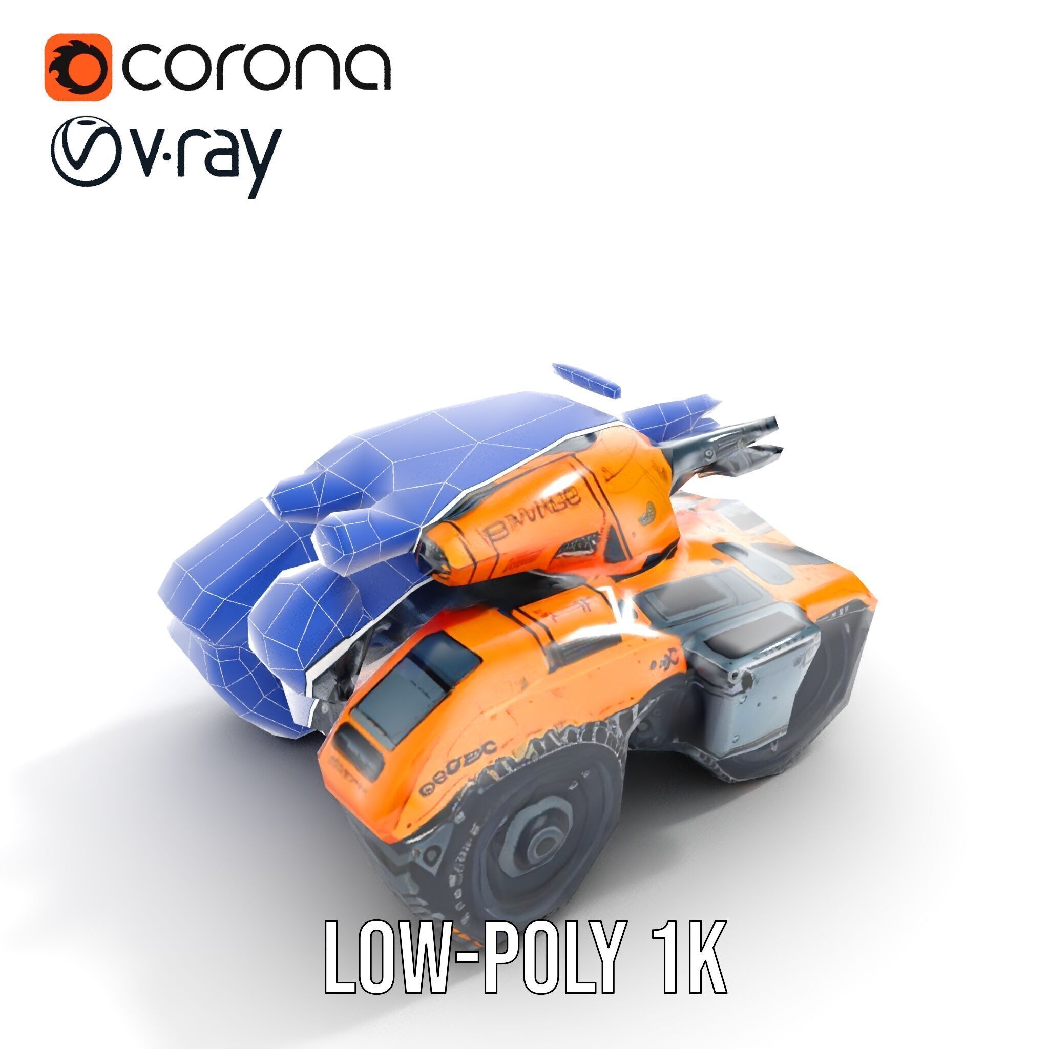 SciFi Recon Drone Model Pack Low-poly 3D model_21