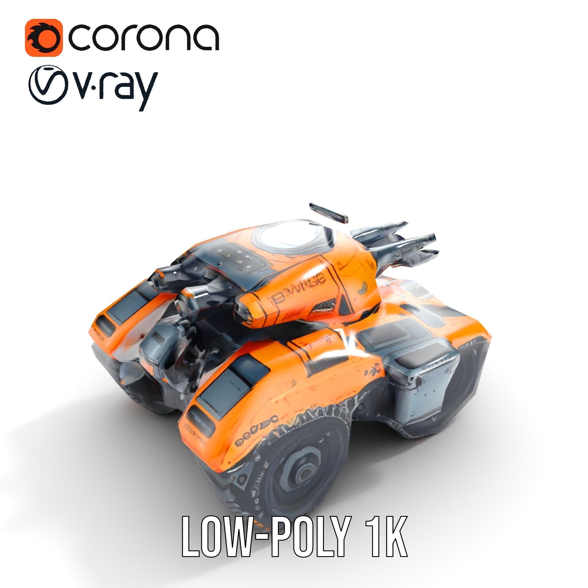 SciFi Recon Drone Model Pack Low-poly 3D model_8