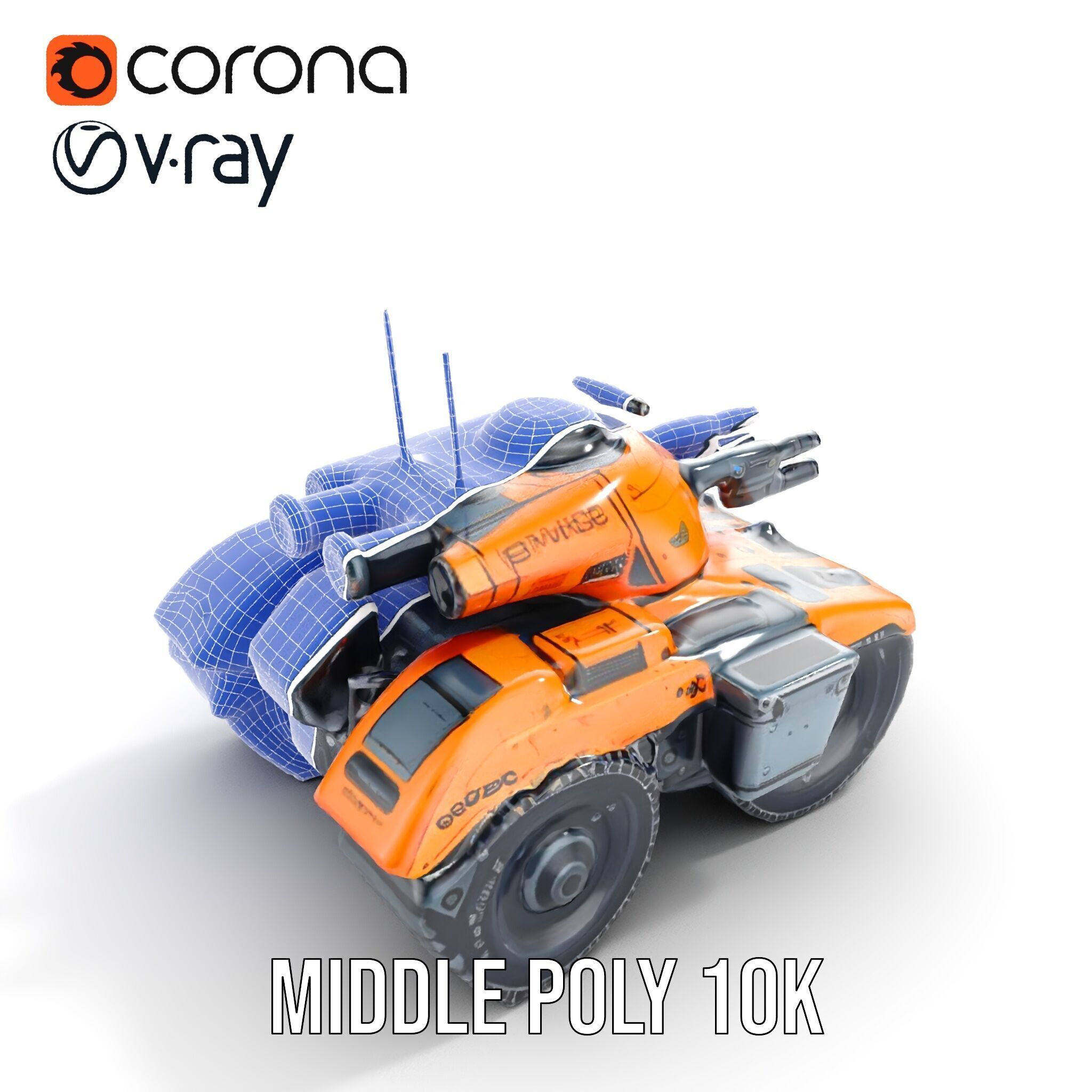 SciFi Recon Drone Model Pack Low-poly 3D model_23