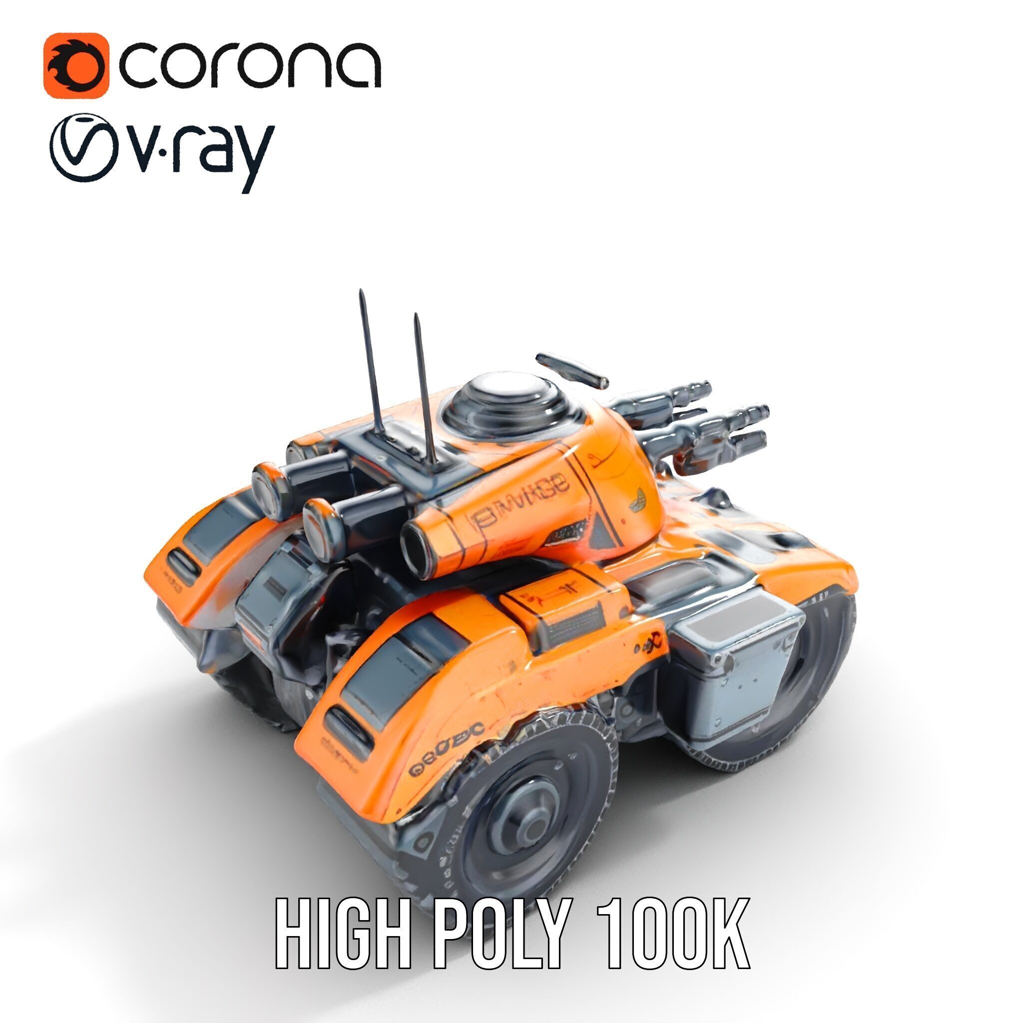 SciFi Recon Drone Model Pack Low-poly 3D model_31