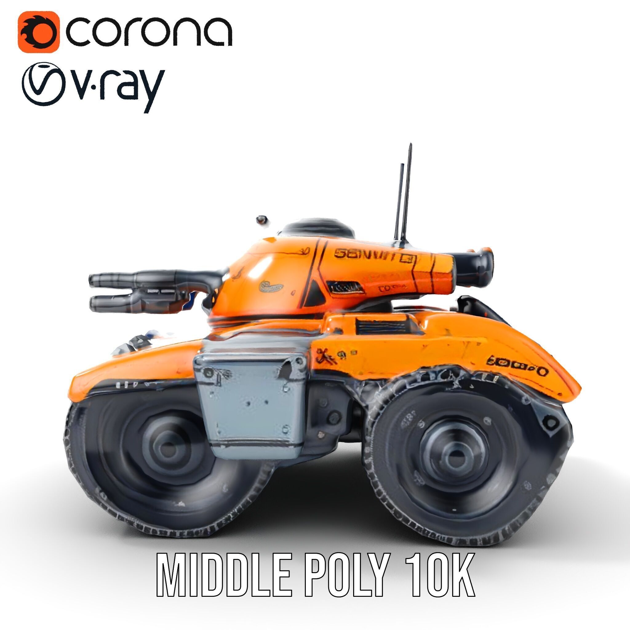 SciFi Recon Drone Model Pack Low-poly 3D model_20