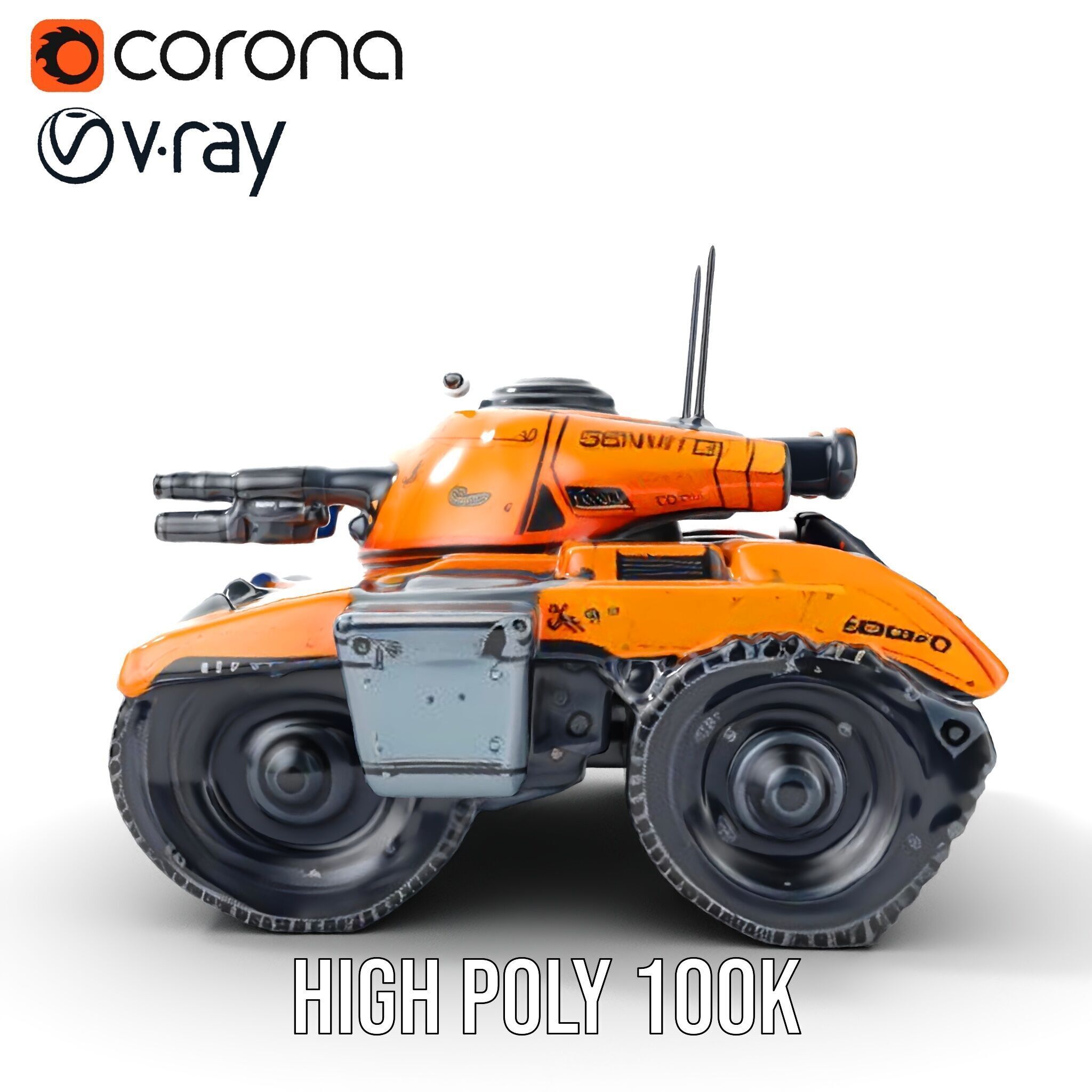 SciFi Recon Drone Model Pack Low-poly 3D model_28