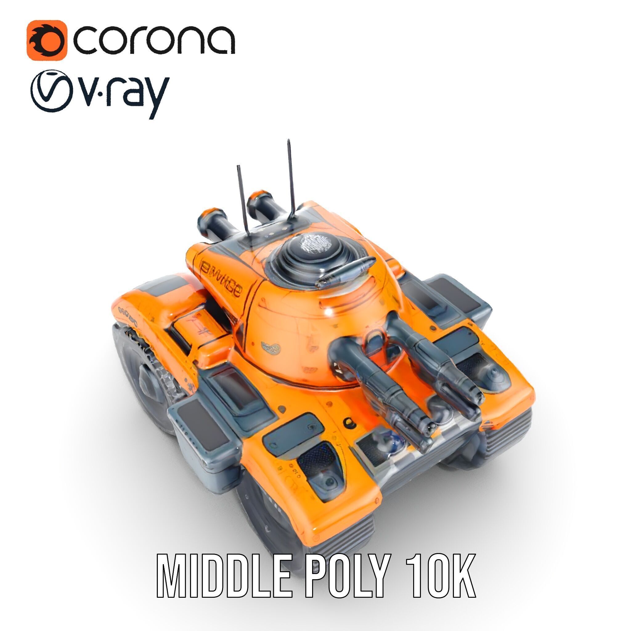 SciFi Recon Drone Model Pack Low-poly 3D model_7