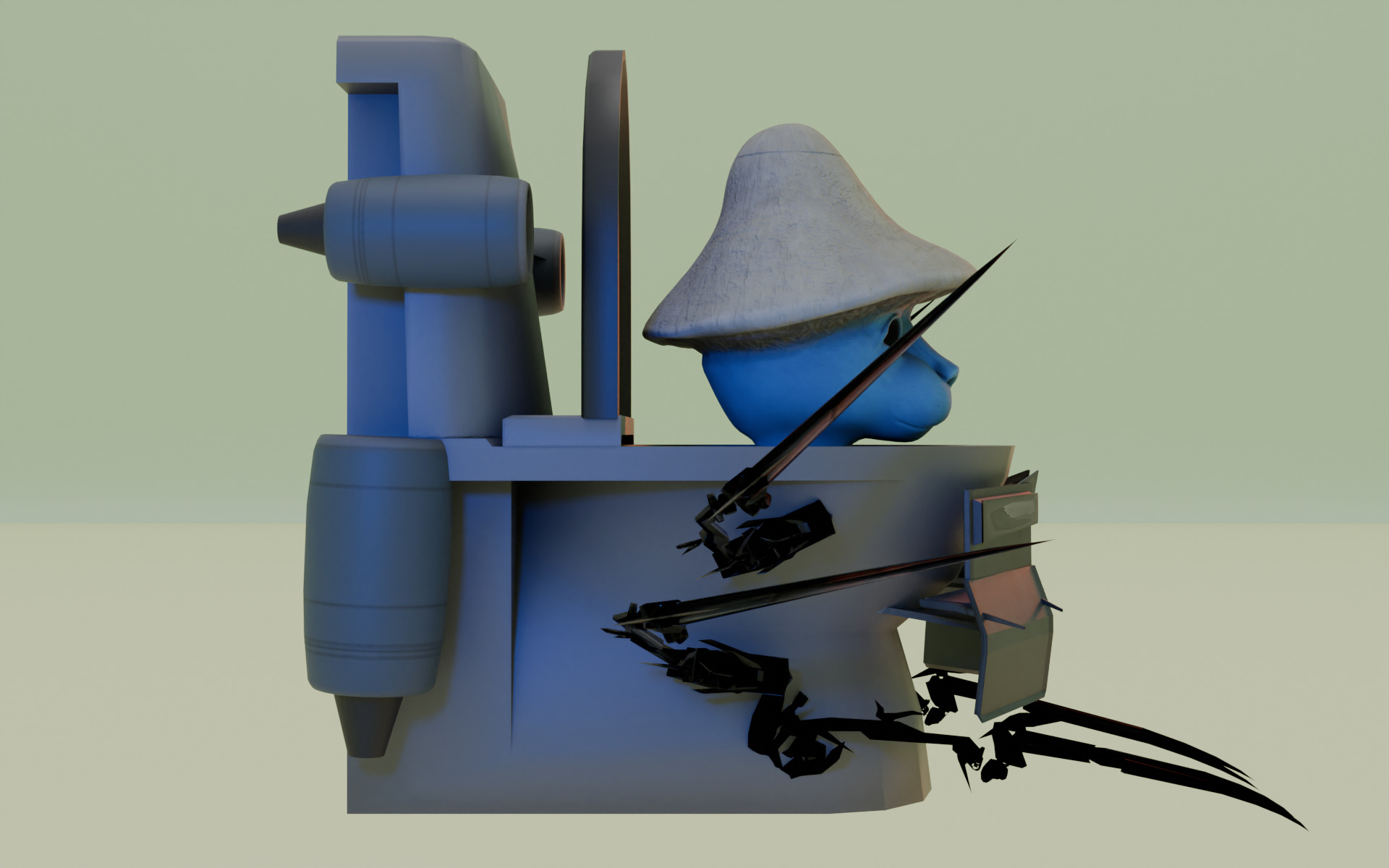 smurf cat skibidi toilet 3D model_5